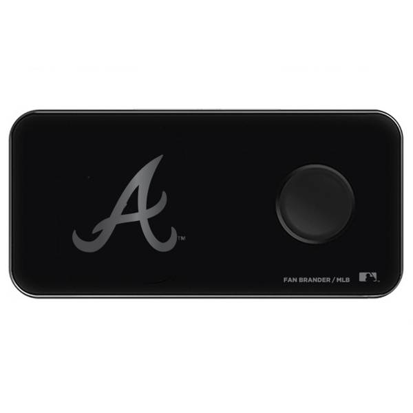 Fan Brander Atlanta Braves 3-in-1 Glass Wireless Charging Pad