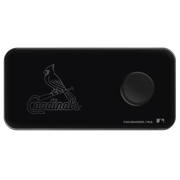 Fan Brander St. Louis Cardinals 3-in-1 Glass Wireless Charging Pad