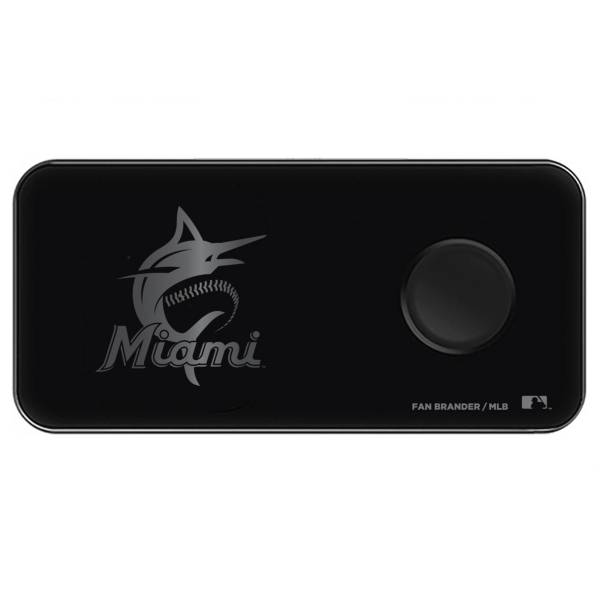 Fan Brander Miami Marlins 3-in-1 Glass Wireless Charging Pad