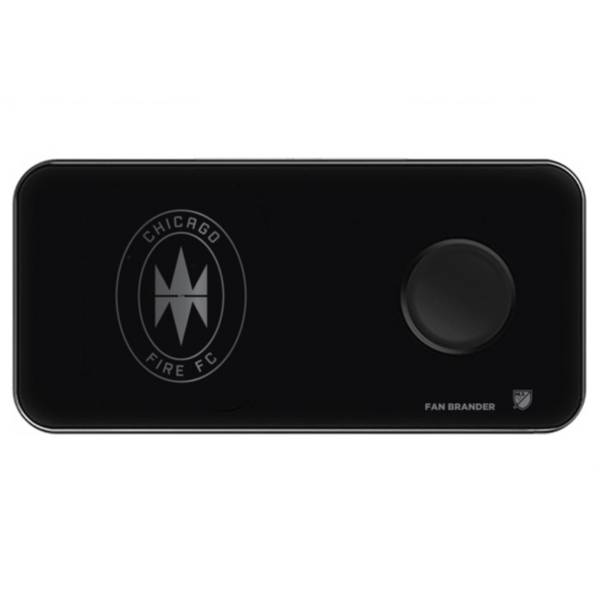 Fan Brander Chicago Fire 3-in-1 Glass Wireless Charging Pad