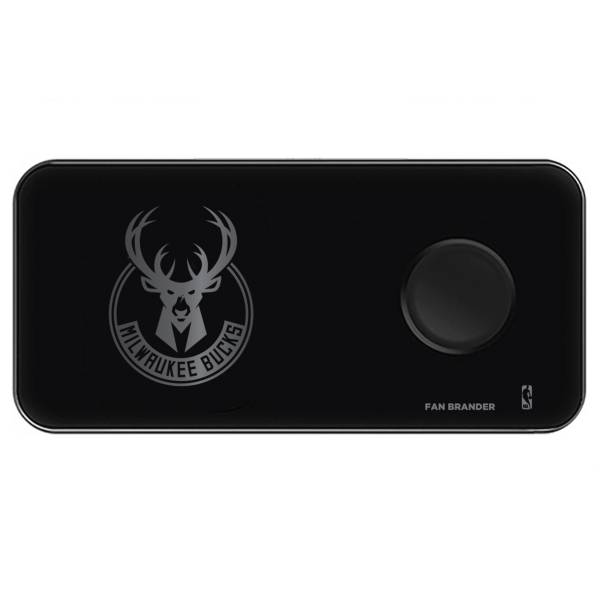 Fan Brander Milwaukee Bucks 3-in-1 Glass Wireless Charging Pad