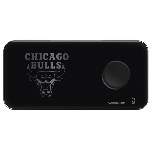 Fan Brander Chicago Bulls 3-in-1 Glass Wireless Charging Pad