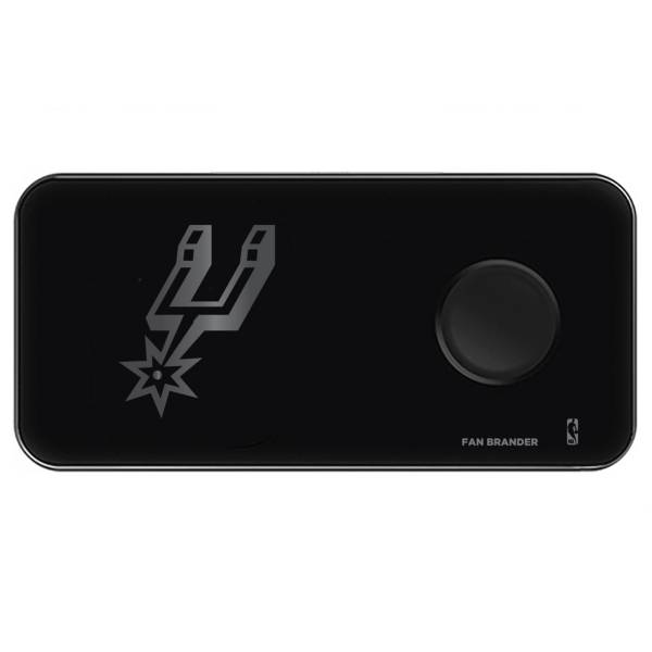 Fan Brander San Antonio Spurs 3-in-1 Glass Wireless Charging Pad