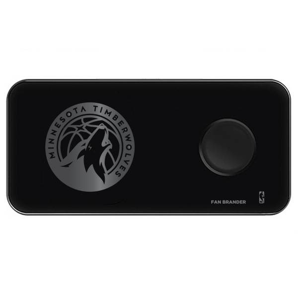 Fan Brander Minnesota Timberwolves 3-in-1 Glass Wireless Charging Pad