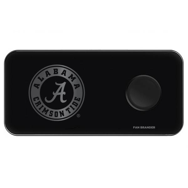 Fan Brander Alabama Crimson Tide 3-in-1 Glass Wireless Charging Pad