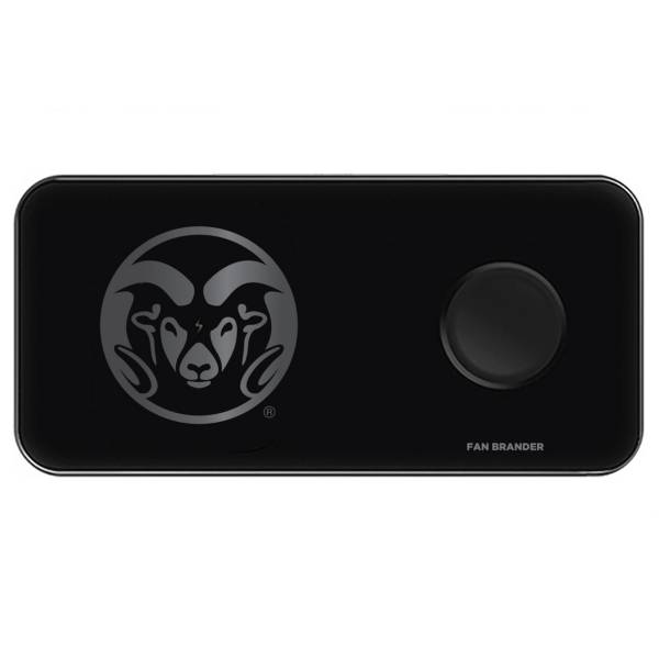 Fan Brander Colorado State Rams 3-in-1 Glass Wireless Charging Pad