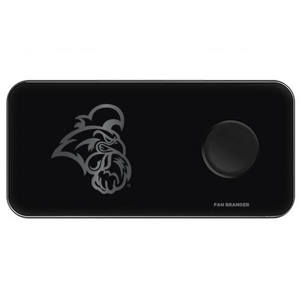 Fan Brander Coastal Carolina Chanticleers 3-in-1 Glass Wireless Charging Pad