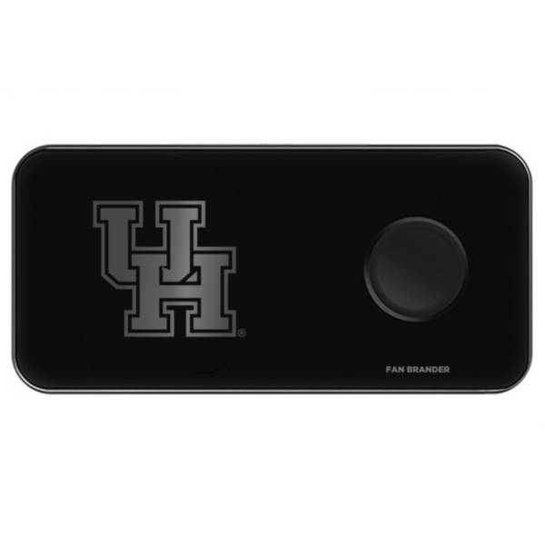 Fan Brander Houston Cougars 3-in-1 Glass Wireless Charging Pad
