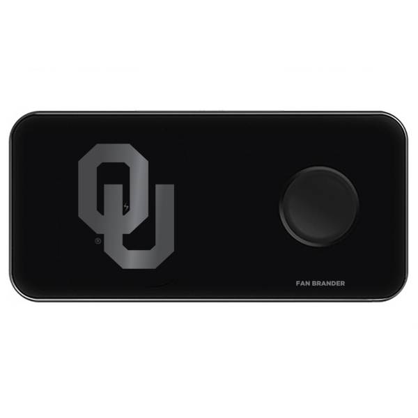 Fan Brander Oklahoma Sooners 3-in-1 Glass Wireless Charging Pad