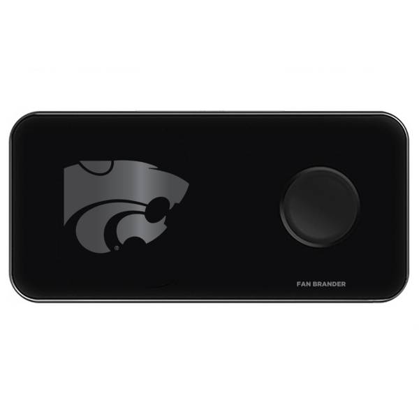 Fan Brander Kansas State Wildcats 3-in-1 Glass Wireless Charging Pad