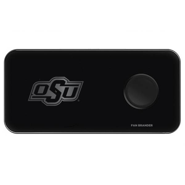 Fan Brander Oklahoma State Cowboys 3-in-1 Glass Wireless Charging Pad