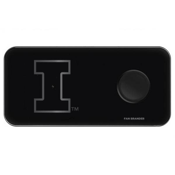 Fan Brander Illinois Fighting Illini 3-in-1 Glass Wireless Charging Pad product image