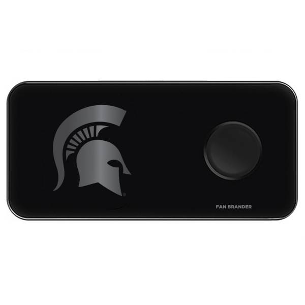 Fan Brander Michigan State Spartans 3-in-1 Glass Wireless Charging Pad