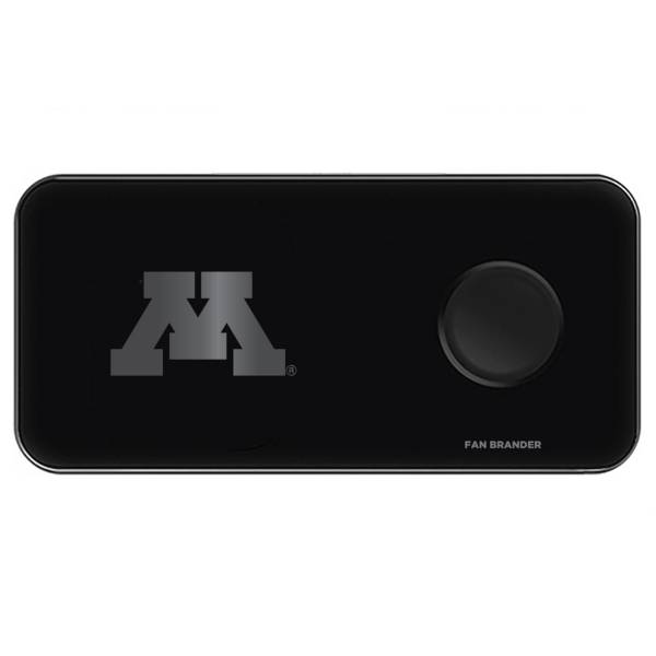 Fan Brander Minnesota Golden Gophers 3-in-1 Glass Wireless Charging Pad