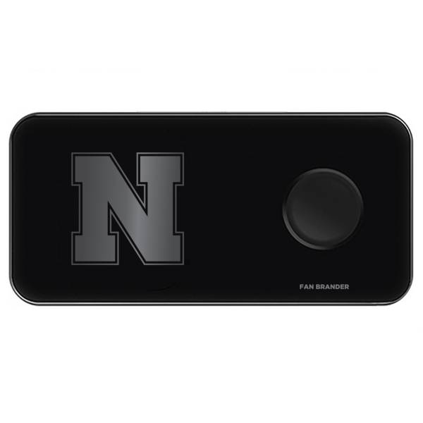 Fan Brander Nebraska Cornhuskers 3-in-1 Glass Wireless Charging Pad