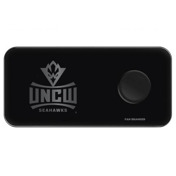 Fan Brander UNC-Wilmington Seahawks 3-in-1 Glass Wireless Charging Pad