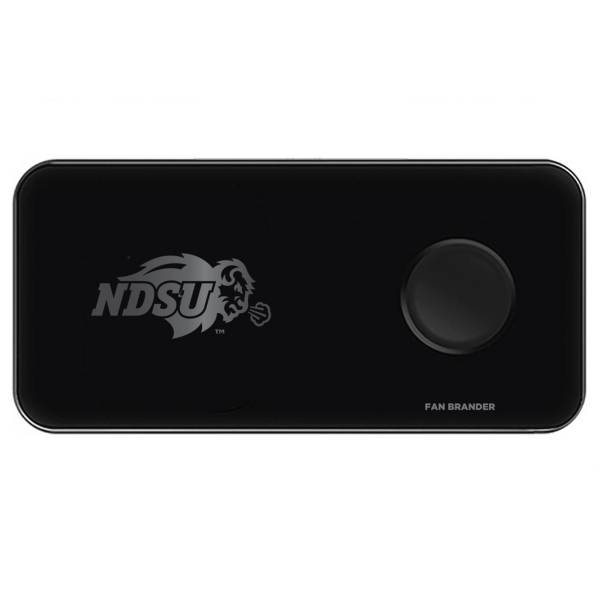 Fan Brander North Dakota State Bison 3-in-1 Glass Wireless Charging Pad