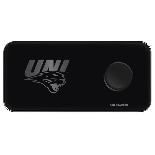 Fan Brander Northern Iowa Panthers 3-in-1 Glass Wireless Charging Pad