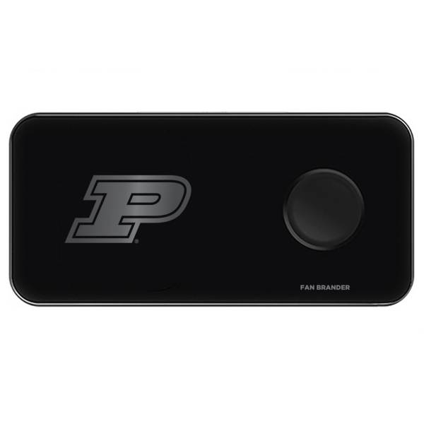 Fan Brander Purdue Boilermakers 3-in-1 Glass Wireless Charging Pad