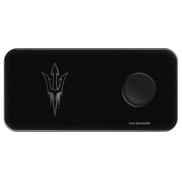 Fan Brander Arizona State Sun Devils 3-in-1 Glass Wireless Charging Pad