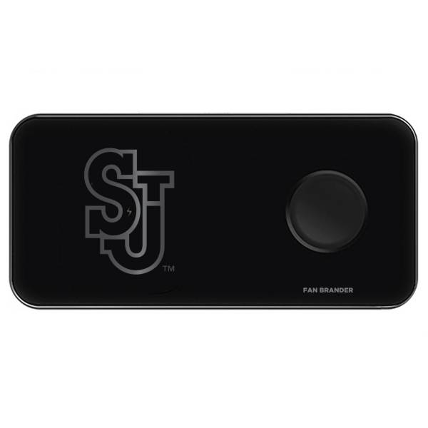 Fan Brander St. John's Red Storm 3-in-1 Glass Wireless Charging Pad