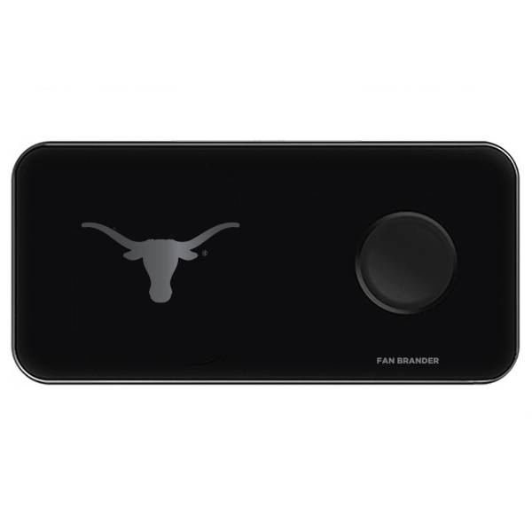 Fan Brander Texas Longhorns 3-in-1 Glass Wireless Charging Pad