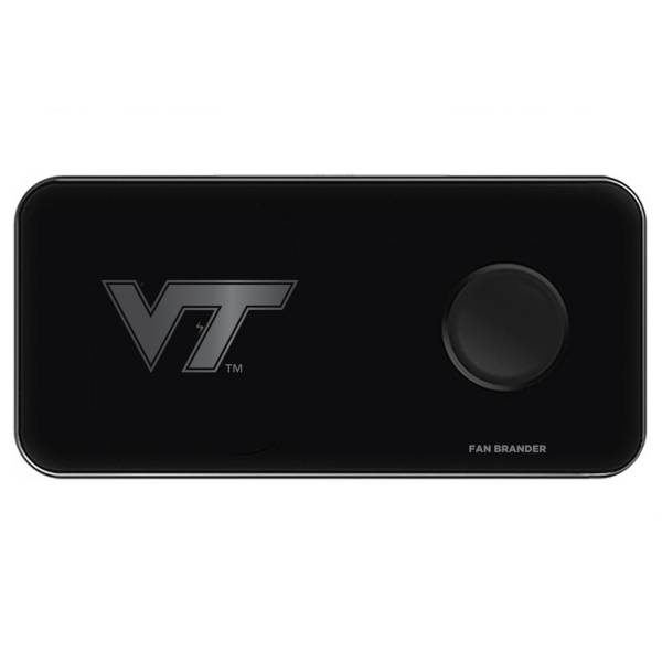 Fan Brander Virginia Tech Hokies 3-in-1 Glass Wireless Charging Pad