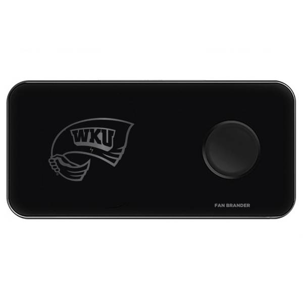 Fan Brander Western Kentucky Hilltoppers 3-in-1 Glass Wireless Charging Pad