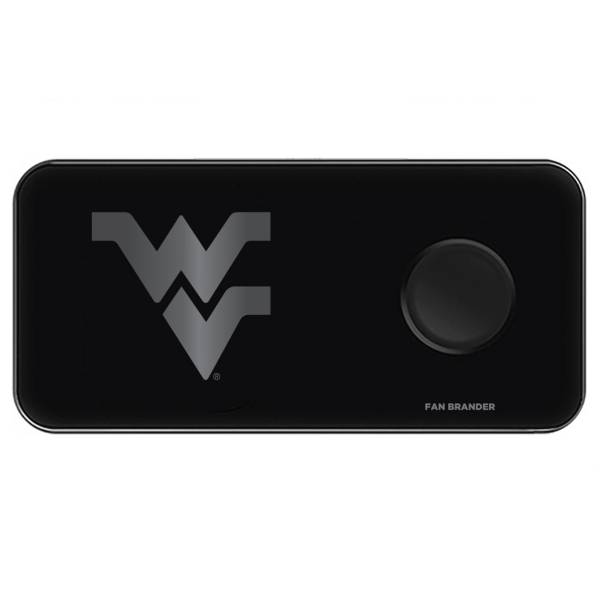 Fan Brander West Virginia Mountaineers 3-in-1 Glass Wireless Charging Pad