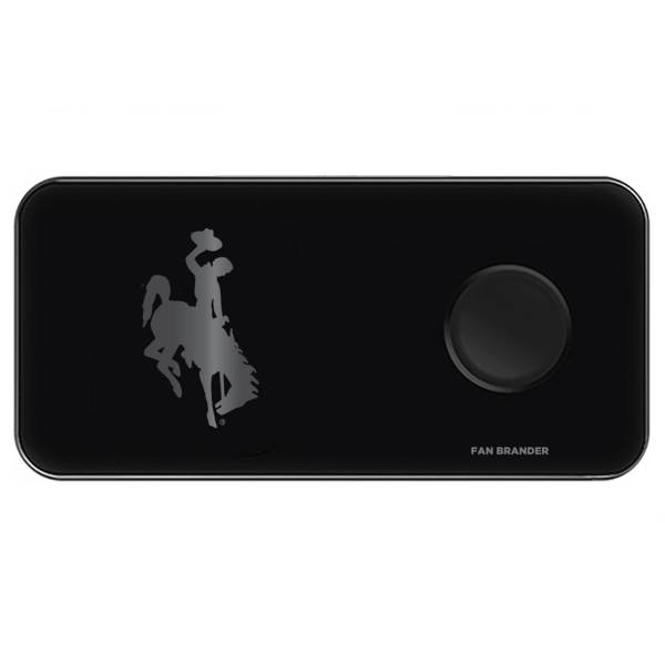 Fan Brander Wyoming Cowboys 3-in-1 Glass Wireless Charging Pad