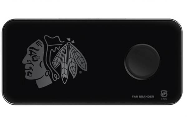 Fan Brander Chicago Blackhawks 3-In-1 Glass Charging Pad