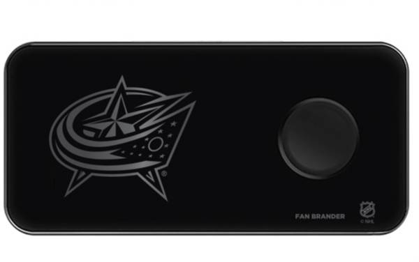 Fan Brander Columbus Blue Jackets 3-In-1 Glass Charging Pad