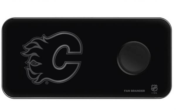 Fan Brander Calgary Flames 3-In-1 Glass Charging Pad