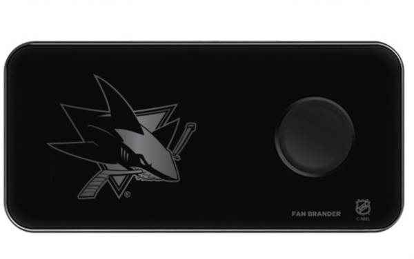 Fan Brander San Jose Sharks 3-In-1 Glass Charging Pad