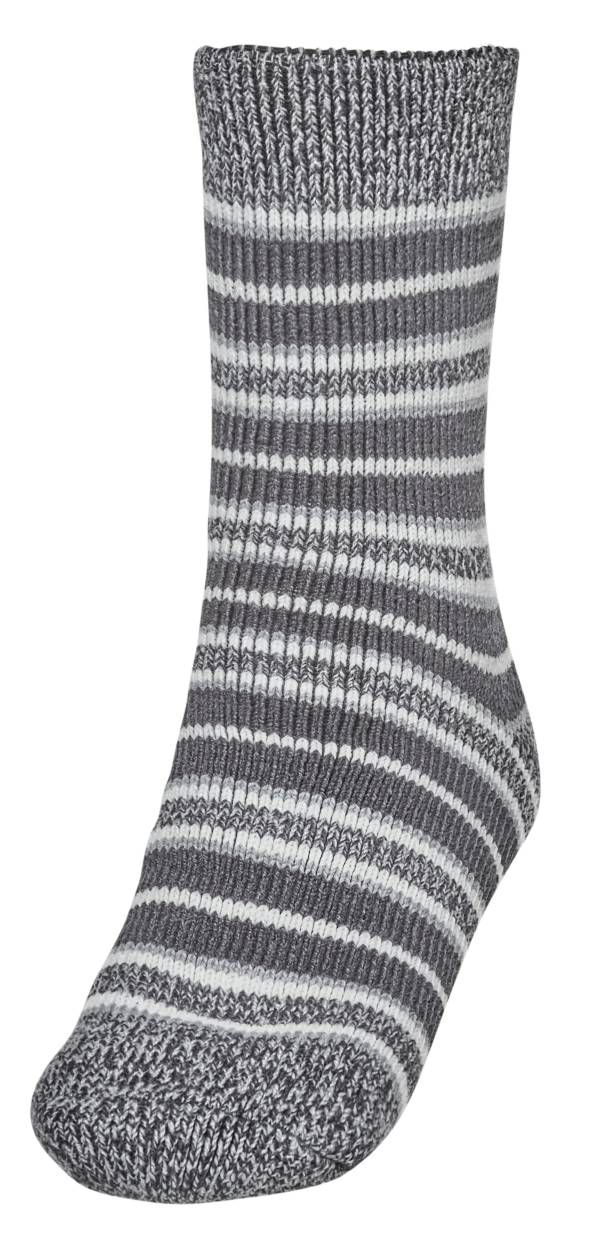 Northeast Outfitters Men's Cozy Cabin Brushed Heather Striped Crew Socks