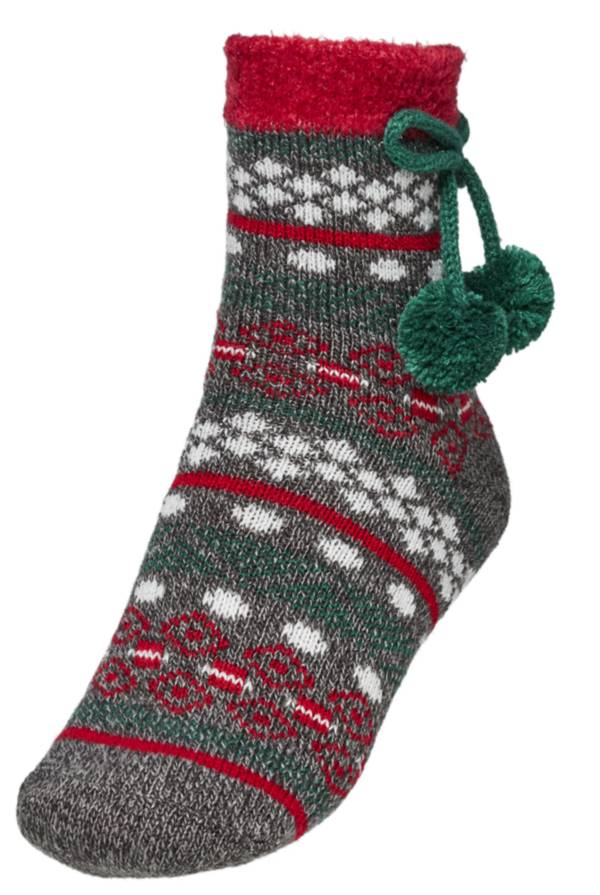 Northeast Outfitters Cozy Holiday Fair Isle Pom Socks