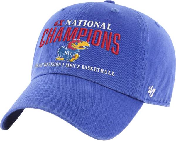 '47 Kansas Jayhawks 2022 Men's Basketball National Champions Multi Champs Clean Up Hat