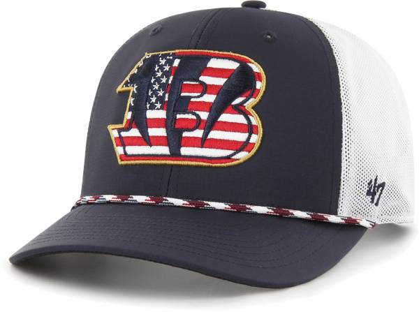 '47 Cincinnati Bengals Flag Fill Navy Adjustable Trucker Hat