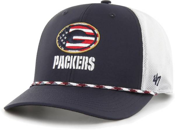 '47 Green Bay Packers Flag Fill Navy Adjustable Trucker Hat