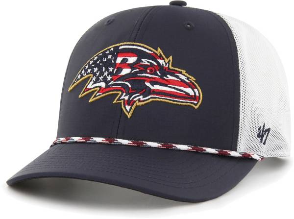 '47 Baltimore Ravens Flag Fill Navy Adjustable Trucker Hat