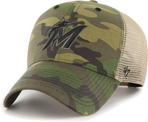 '47 Men's Miami Marlins Camo MVP Adjustable Trucker Hat