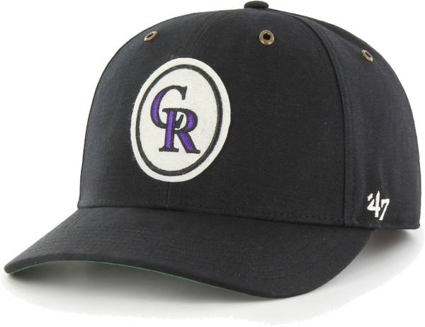 '47 Men's Colorado Rockies Black Backtrack Adjustable Hat