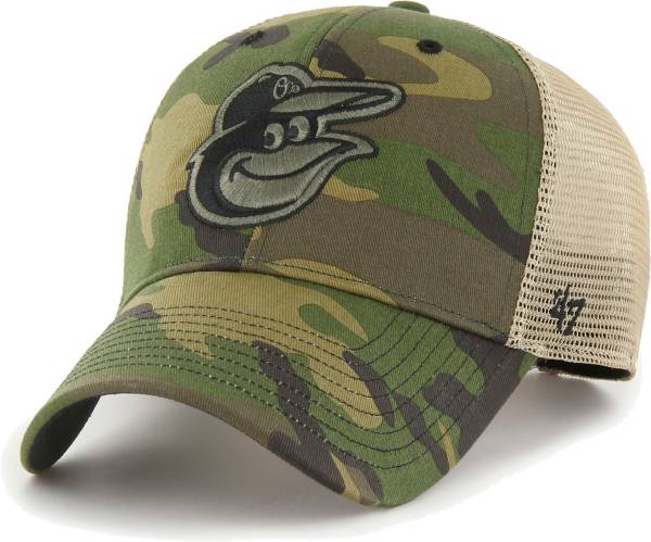 '47 Men's Baltimore Orioles Camo MVP Adjustable Trucker Hat
