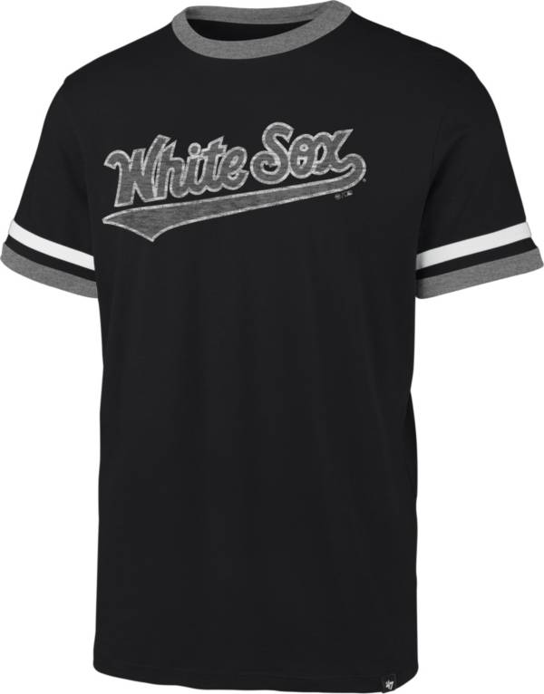 '47 Men's Chicago White Sox Black Ringer T-Shirt