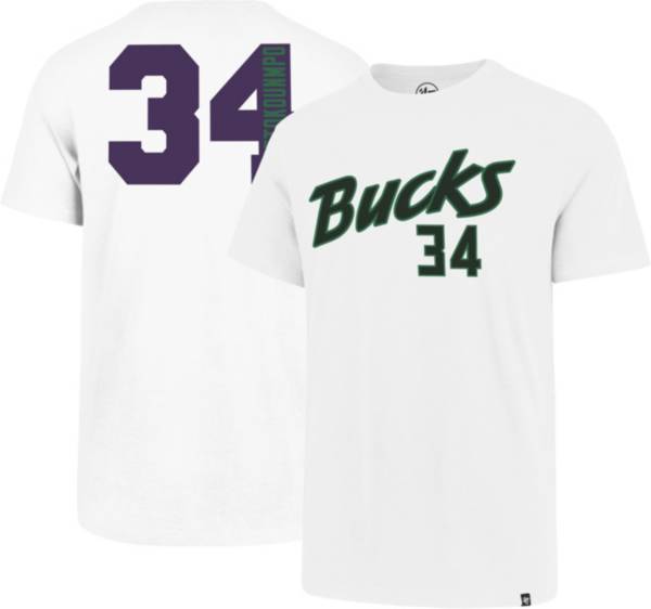 ‘47 Men's Milwaukee Bucks Giannis Antetokounmpo #34 White Super Rival T-Shirt