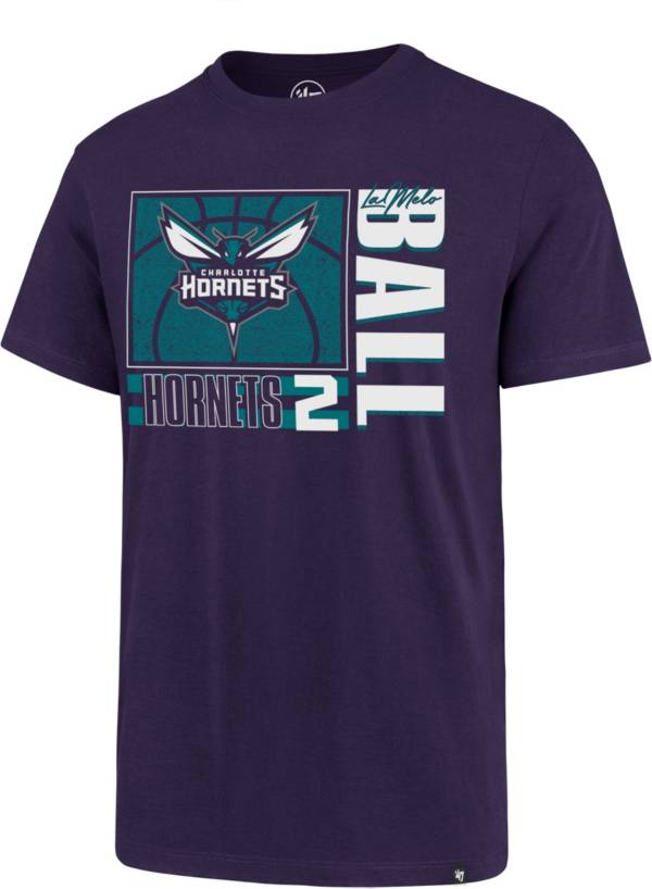 ‘47 Men's Charlotte Hornets LaMelo Ball #2 Purple Super Rival T-Shirt