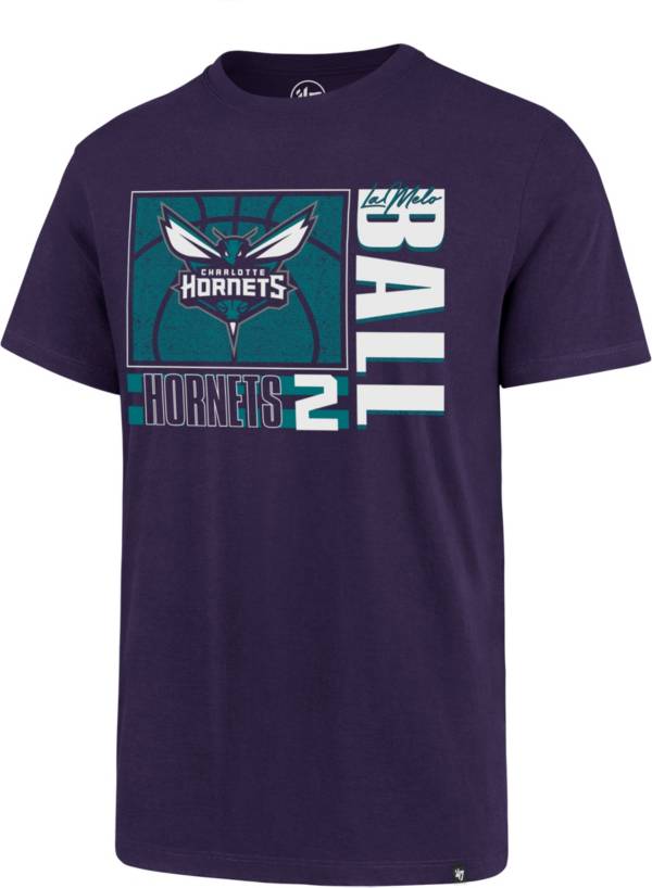 ‘47 Men's Charlotte Hornets LaMelo Ball #2 Purple Super Rival T-Shirt product image