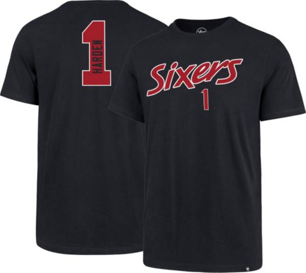 ‘47 Men's Philadelphia 76ers James Harden #1 Navy Super Rival T-Shirt product image