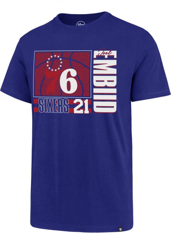 ‘47 Men's Philadelphia 76ers Joel Embiid #21 Royal Super Rival T-Shirt