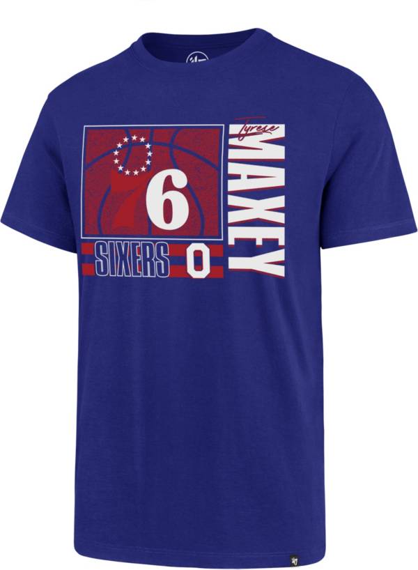 ‘47 Men's Philadelphia 76ers Tyrese Maxey #0 Royal Super Rival T-Shirt